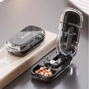 3 in 1 portable pill cutter and medication organizer